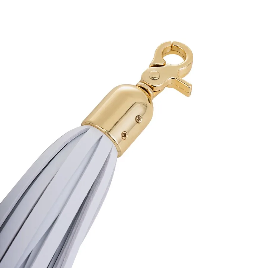 Анальная пробка с флоггером LOCKINK SEVANDA White Pony-Tail Anal Pear-shape Plug