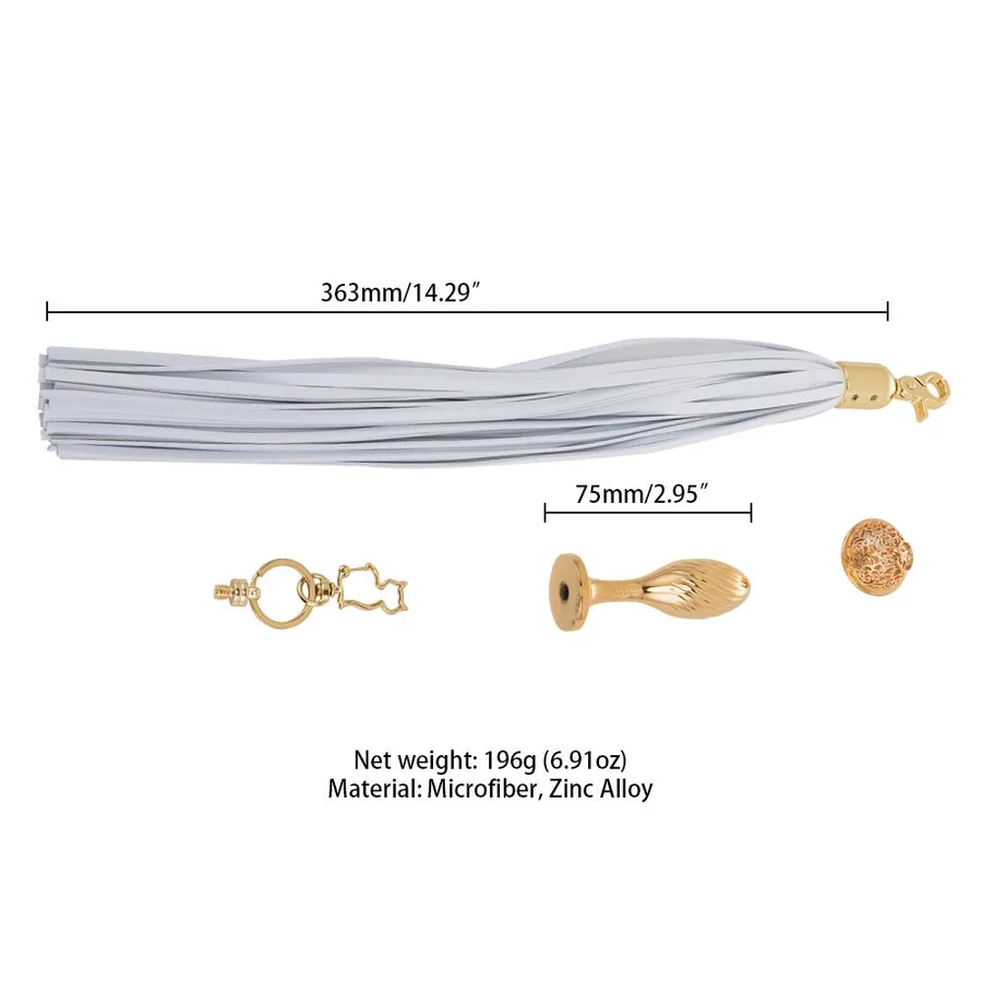 Анальная пробка с флоггером LOCKINK SEVANDA White Pony-Tail Anal Pear-shape Plug