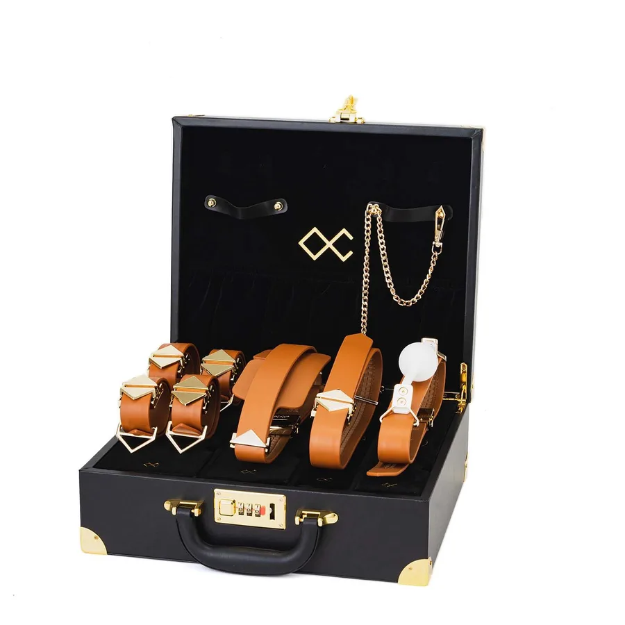 БДСМ-набір LOCKINK Moonlight Treasure Chest, коричневий, натуральна шкіра