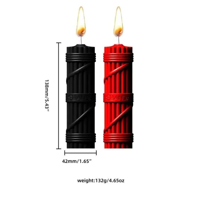 БДСМ-свічки LOCKINK SEVANDA Fetish Drip Candles Set, 2 шт, низькотемпературні, шкребок у комплекті