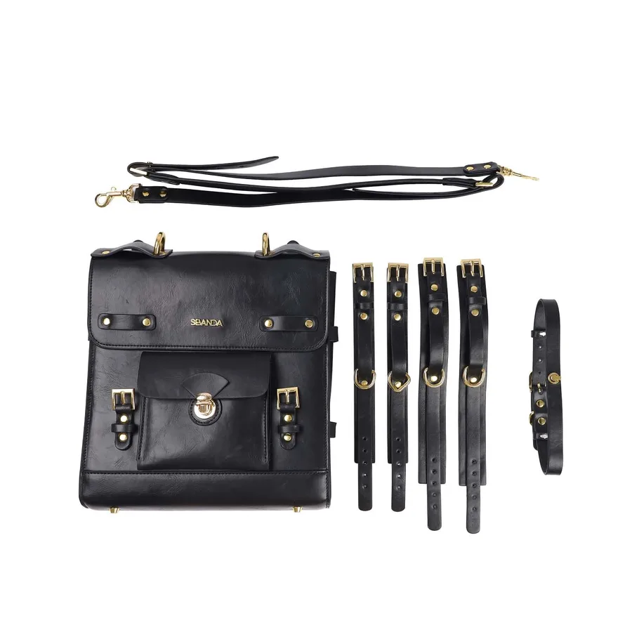 Сумка-трансформер для зберігання секс-іграшок LOCKINK Detachable JK Bag, чорна, ПВХ
