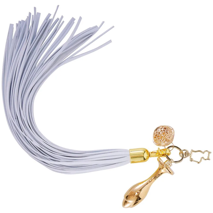 Анальная пробка с флоггером LOCKINK SEVANDA White Pony-Tail Anal Rose-shape Plug