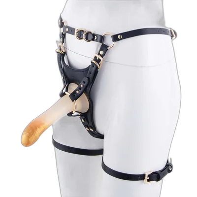 Страпон LOCKINK SEVANDA Queen Sheba Strapon Golden Dildo, регульовані кріплення, силіконовий дилдо