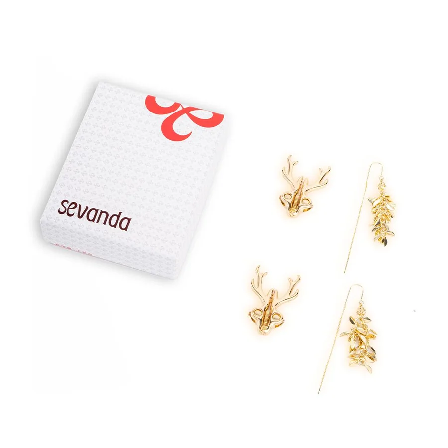 Зажимы для сосков LOCKINK SEVANDA Stag Adjustable Nipple Clamps, золотистые, со съемными подвесками