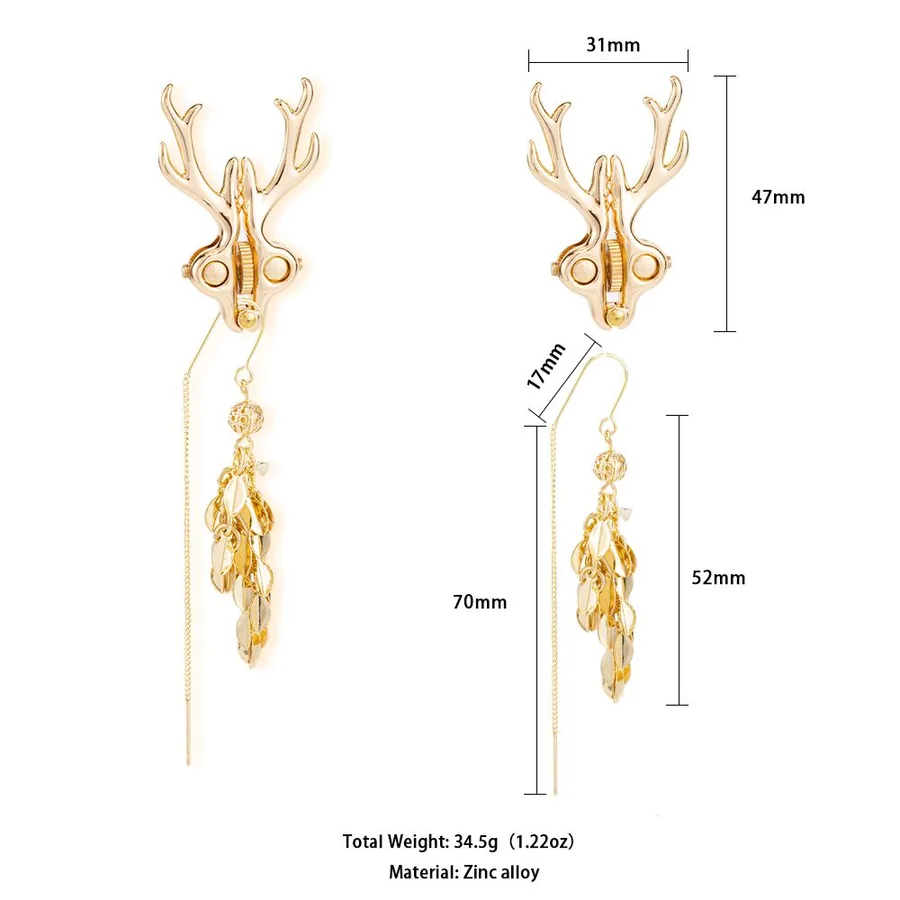 Зажимы для сосков LOCKINK SEVANDA Stag Adjustable Nipple Clamps, золотистые, со съемными подвесками