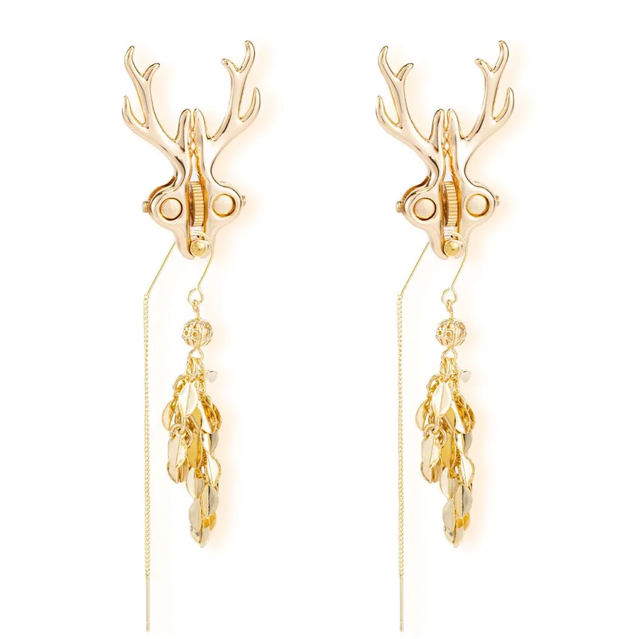Зажимы для сосков LOCKINK SEVANDA Stag Adjustable Nipple Clamps, золотистые, со съемными подвесками