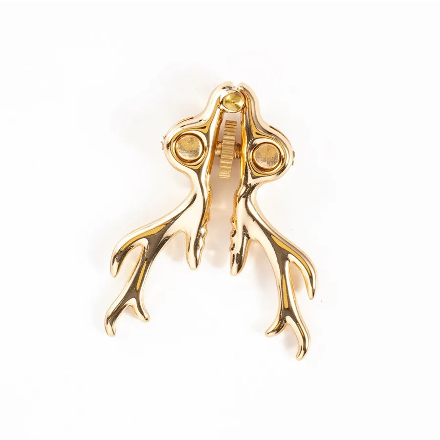 Зажимы для сосков LOCKINK SEVANDA Stag Adjustable Nipple Clamps, золотистые, со съемными подвесками