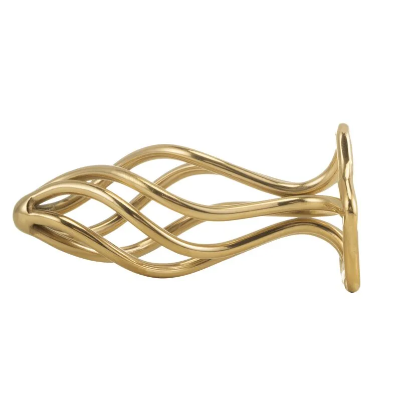 Металева анальна пробка LOCKINK SEVANDA Hollow Spiral Golden, S, золотиста, діаметр 2,6 см