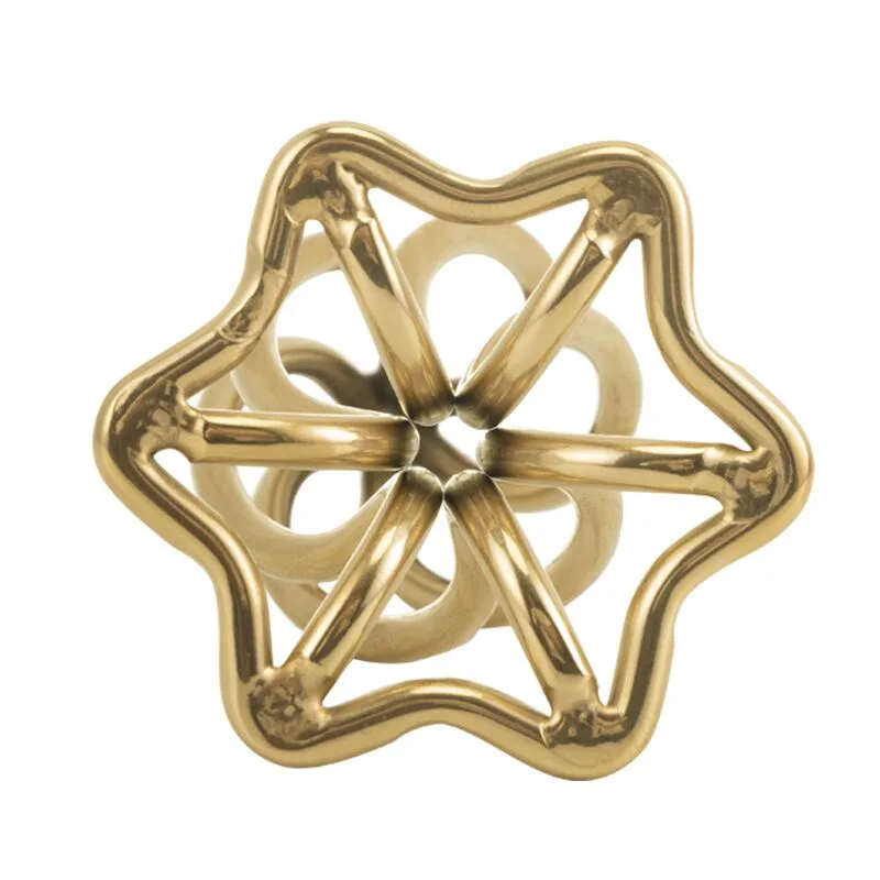 Металева анальна пробка LOCKINK SEVANDA Hollow Spiral Golden, L, золотиста, діаметр 3,9 см