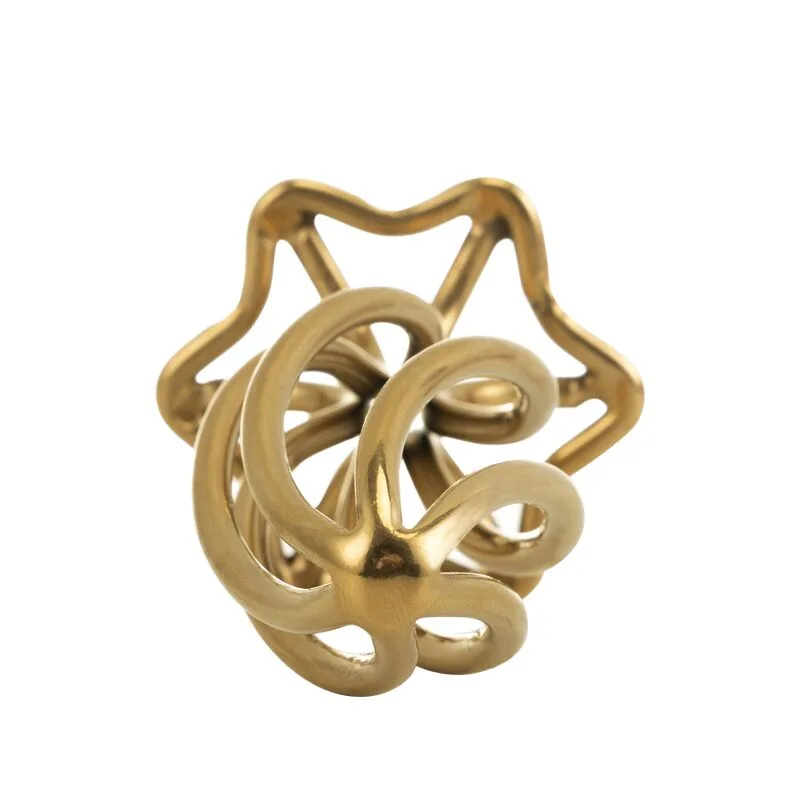 Металева анальна пробка LOCKINK SEVANDA Hollow Spiral Golden, L, золотиста, діаметр 3,9 см