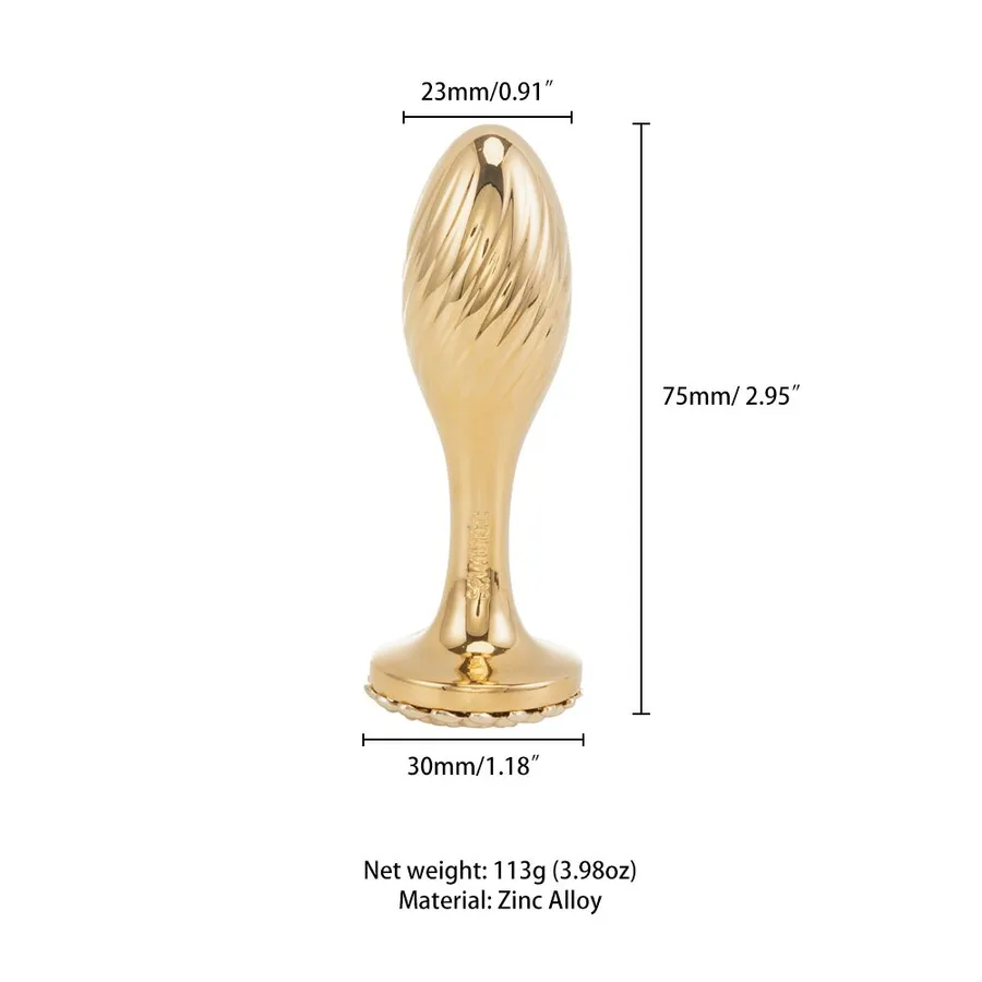 Металева анальна пробка LOCKINK SEVANDA Pearl Pear-shape Anal Plug, зі штучною перлиною
