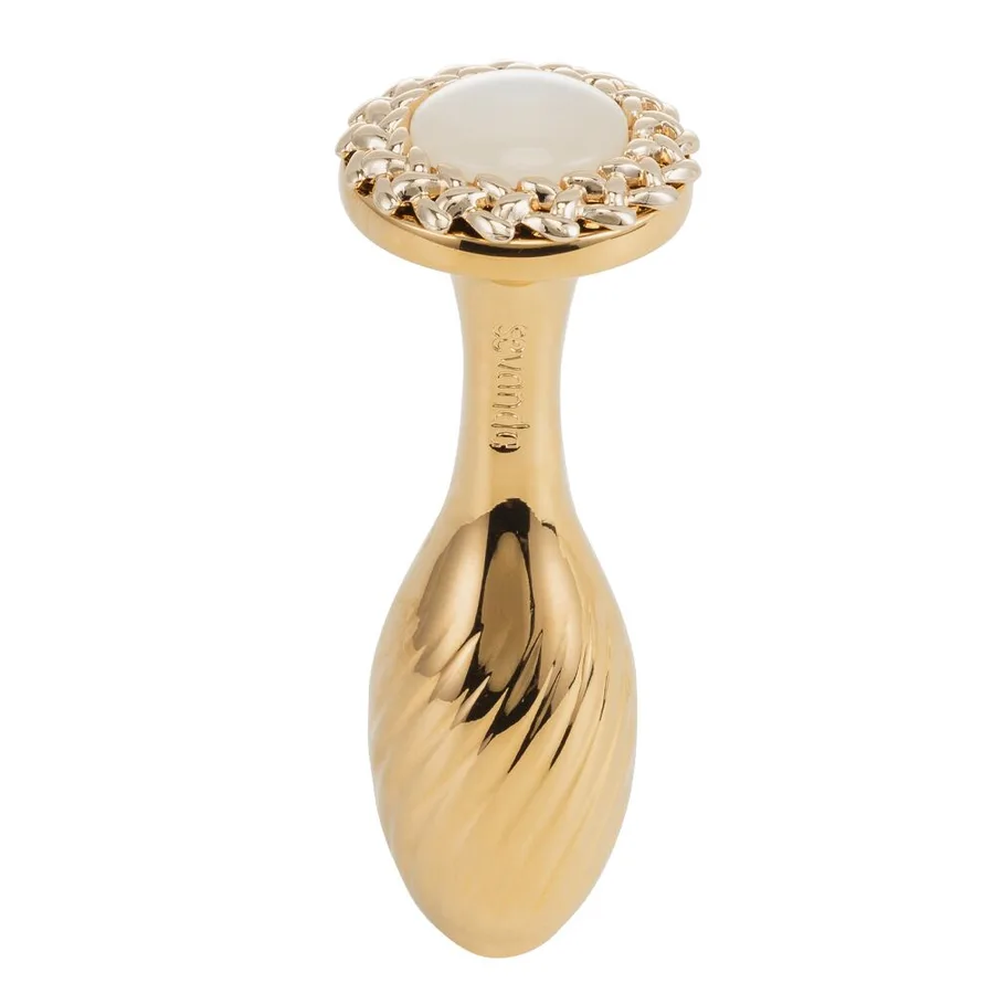 Металева анальна пробка LOCKINK SEVANDA Pearl Pear-shape Anal Plug, зі штучною перлиною