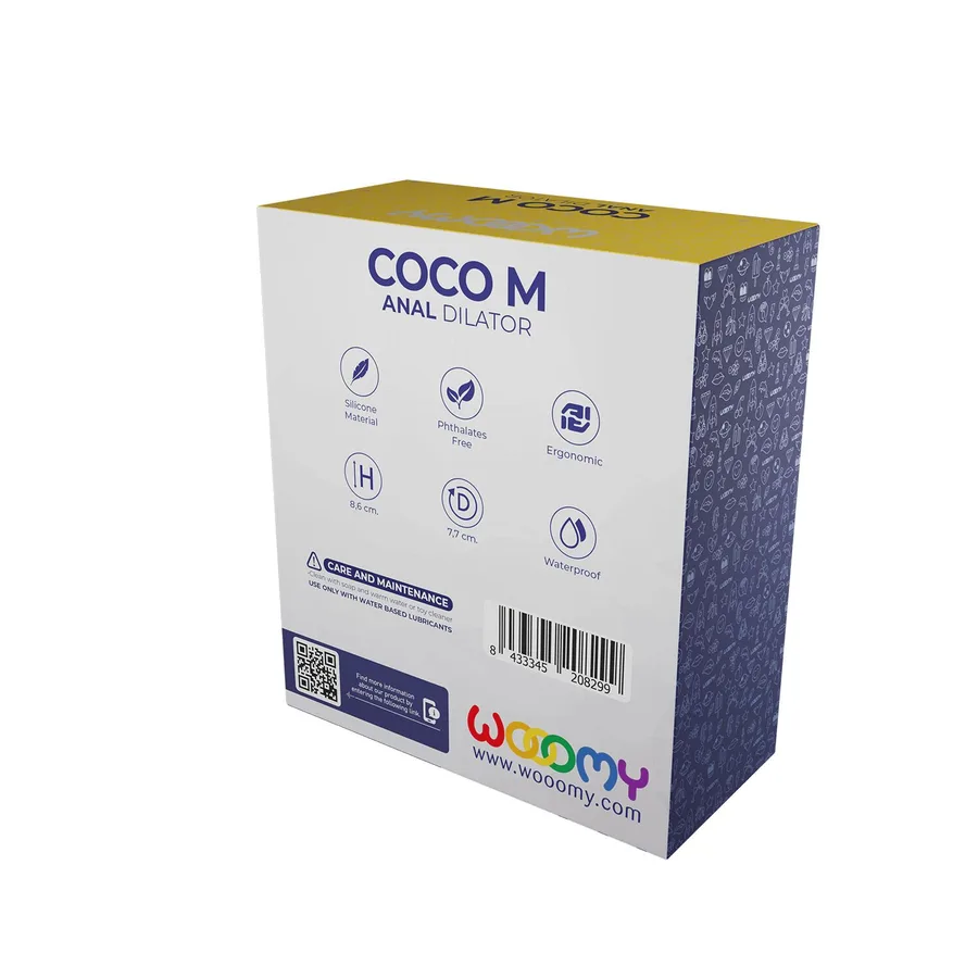 Анальный расширитель Wooomy Coco M, черный, силиконовый, раздвоенный