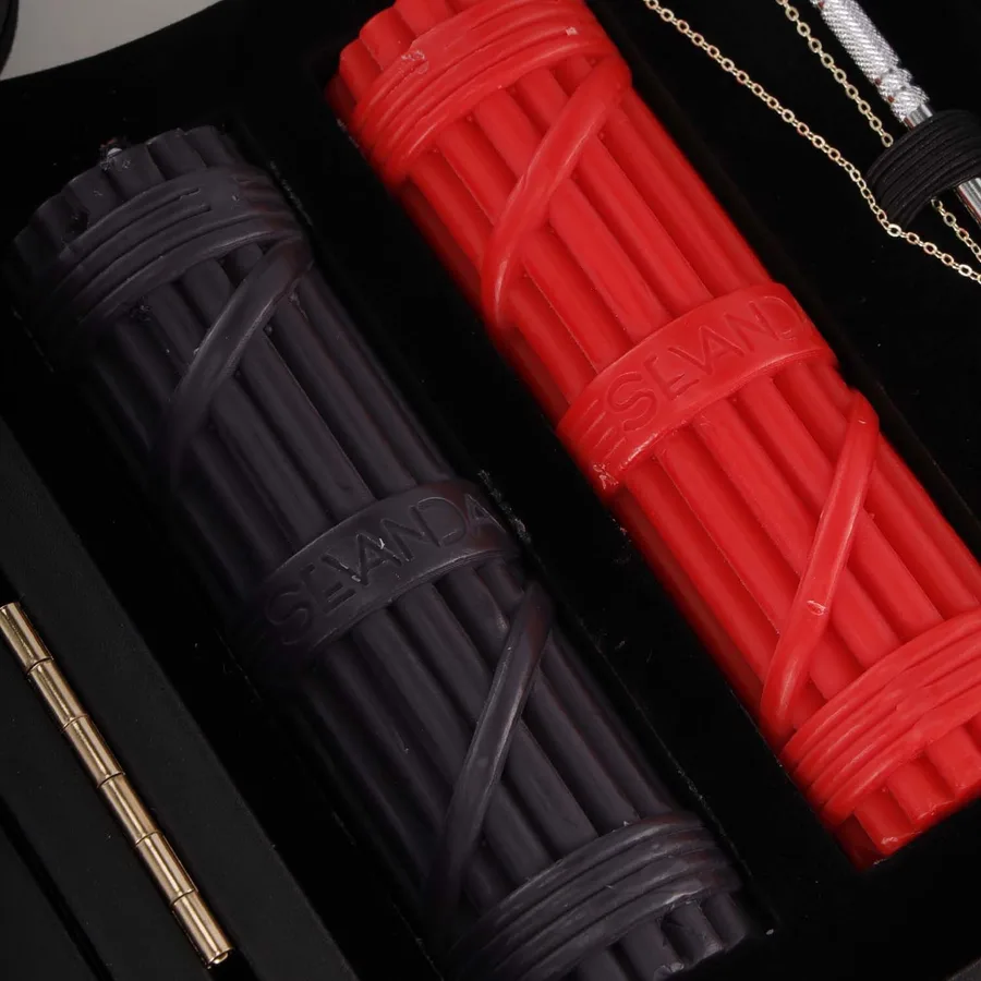 БДСМ-набір LOCKINK All-in-1 BDSM Play Kit, коричневий, ремені, маска, кляпи, анальні пробки, свічки