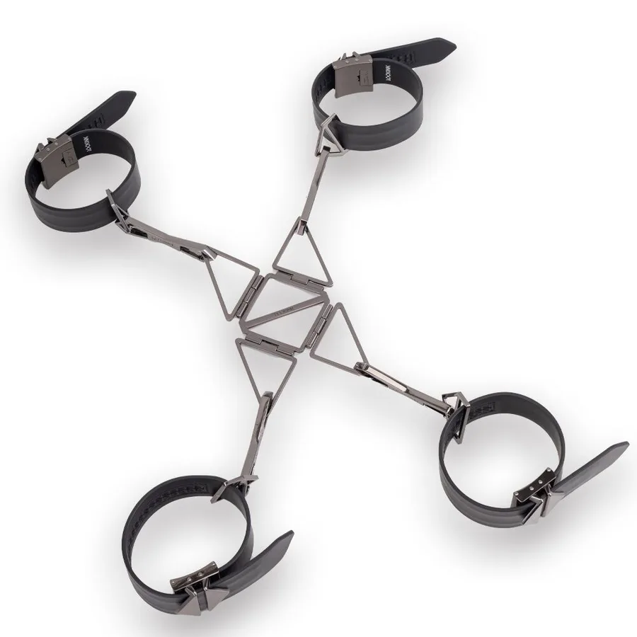 БДСМ-набір LOCKINK Bondage & Restraint Set, чорний, натуральна шкіра, фіксатори, маска, кляп