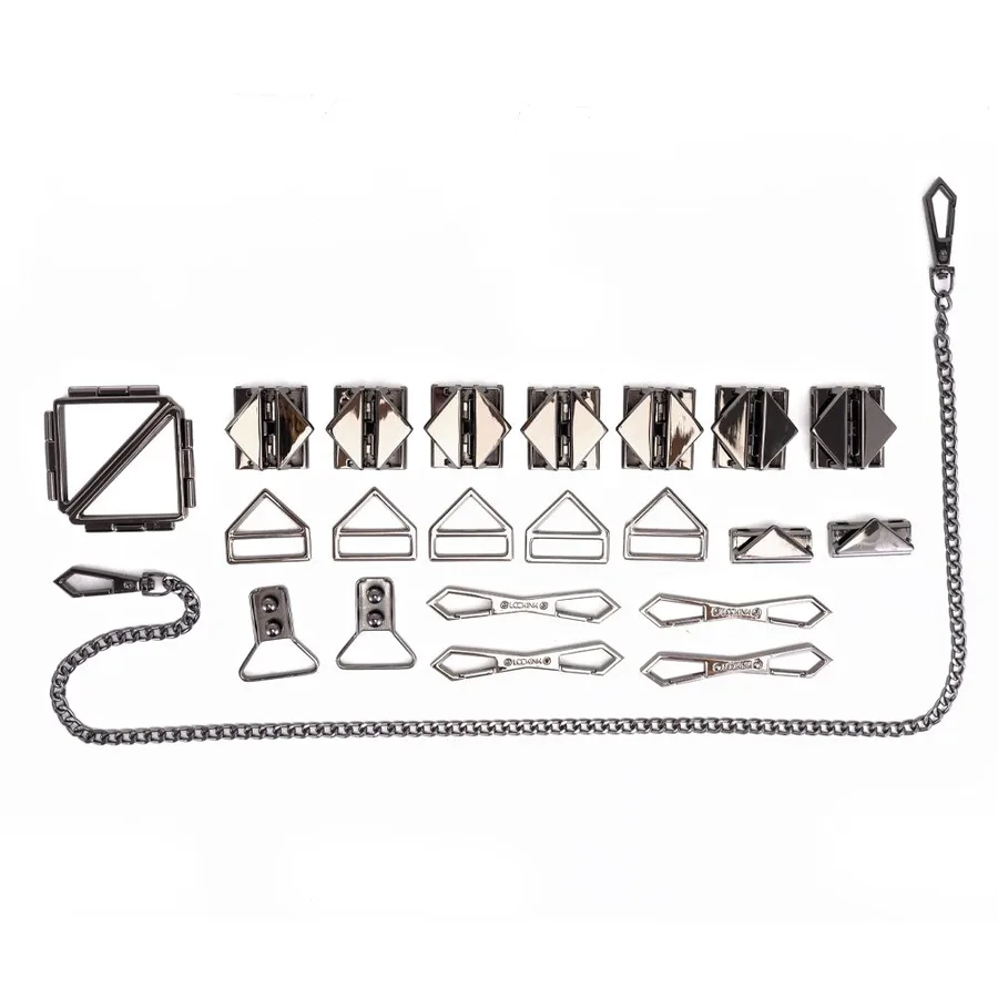 БДСМ-набір LOCKINK Bondage & Restraint Set, чорний, натуральна шкіра, фіксатори, маска, кляп