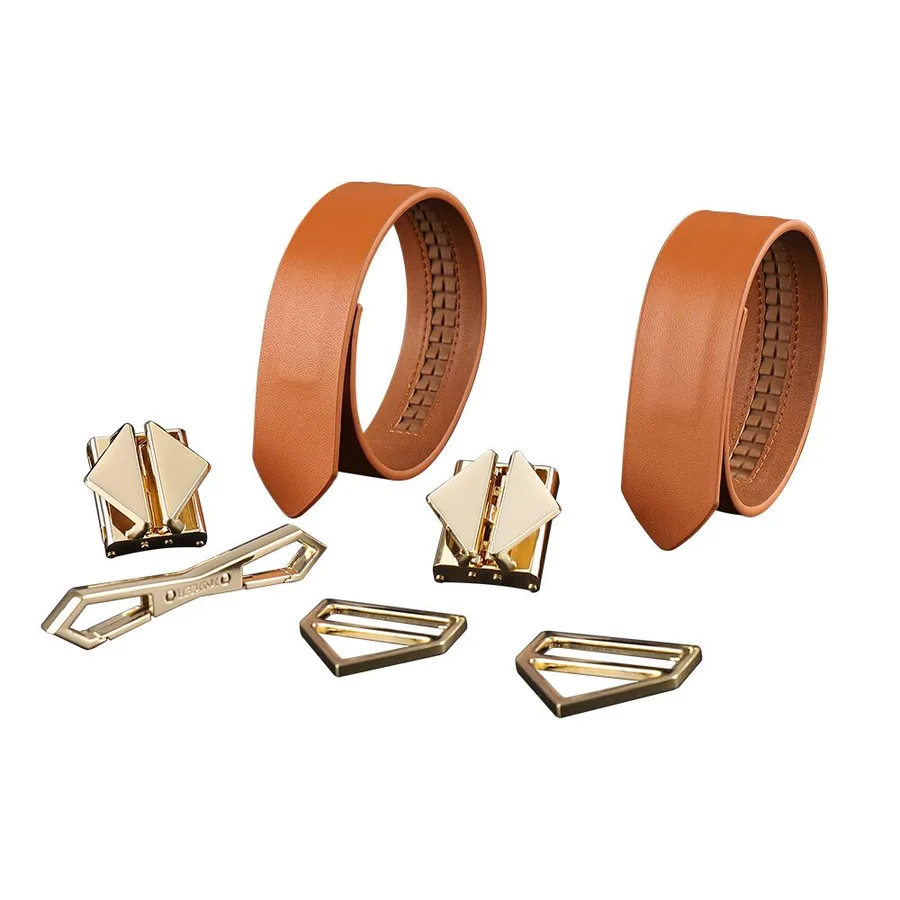 Фіксатори для рук та ніг LOCKINK Wristcuffs/Anklecuffs, коричневі, натуральна шкіра