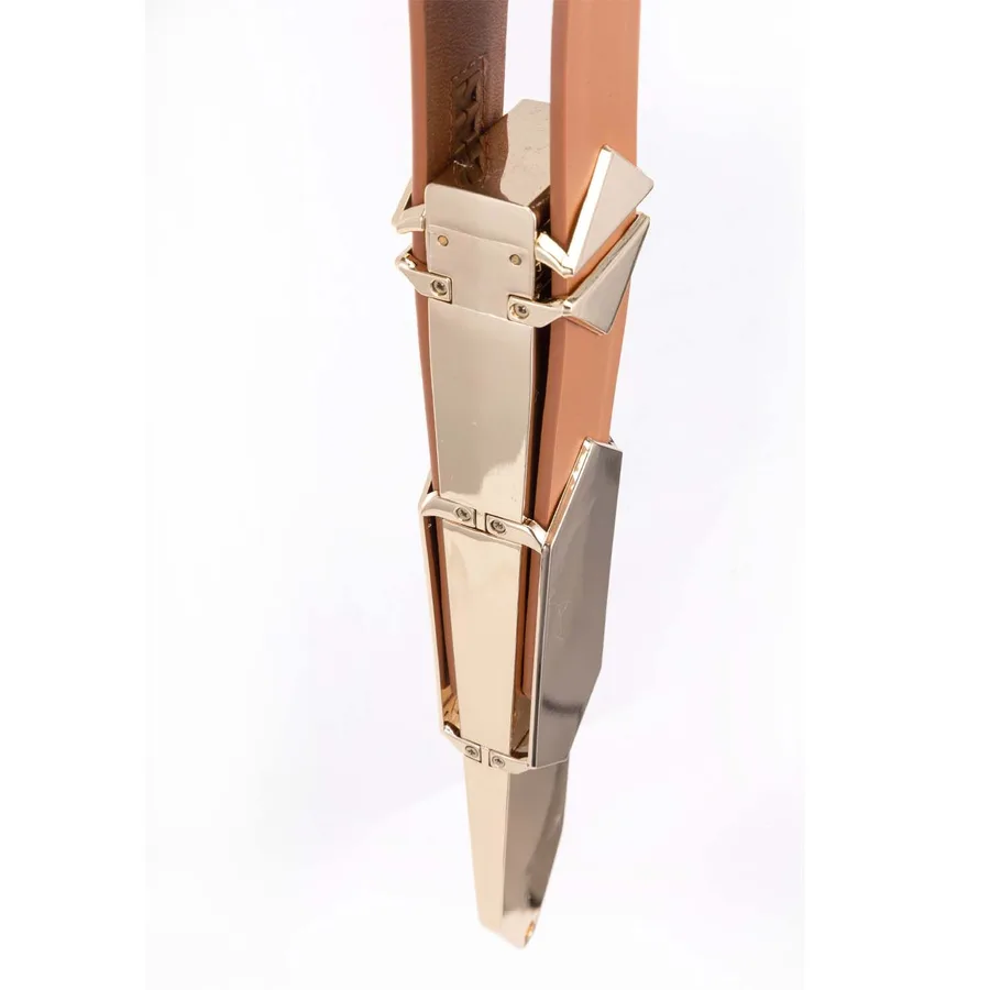 Регулируемая шлепалка LOCKINK Adjustable Slapper for Impact Play, коричневая, натуральная кожа