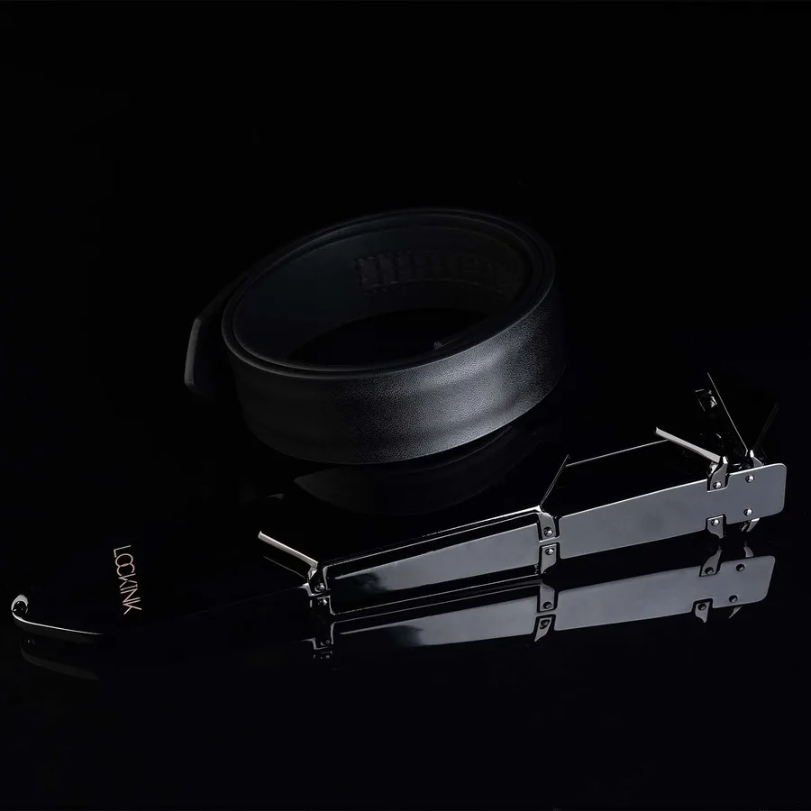 Регулируемая шлепалка LOCKINK Adjustable Slapper for Impact Play, черная, натуральная кожа