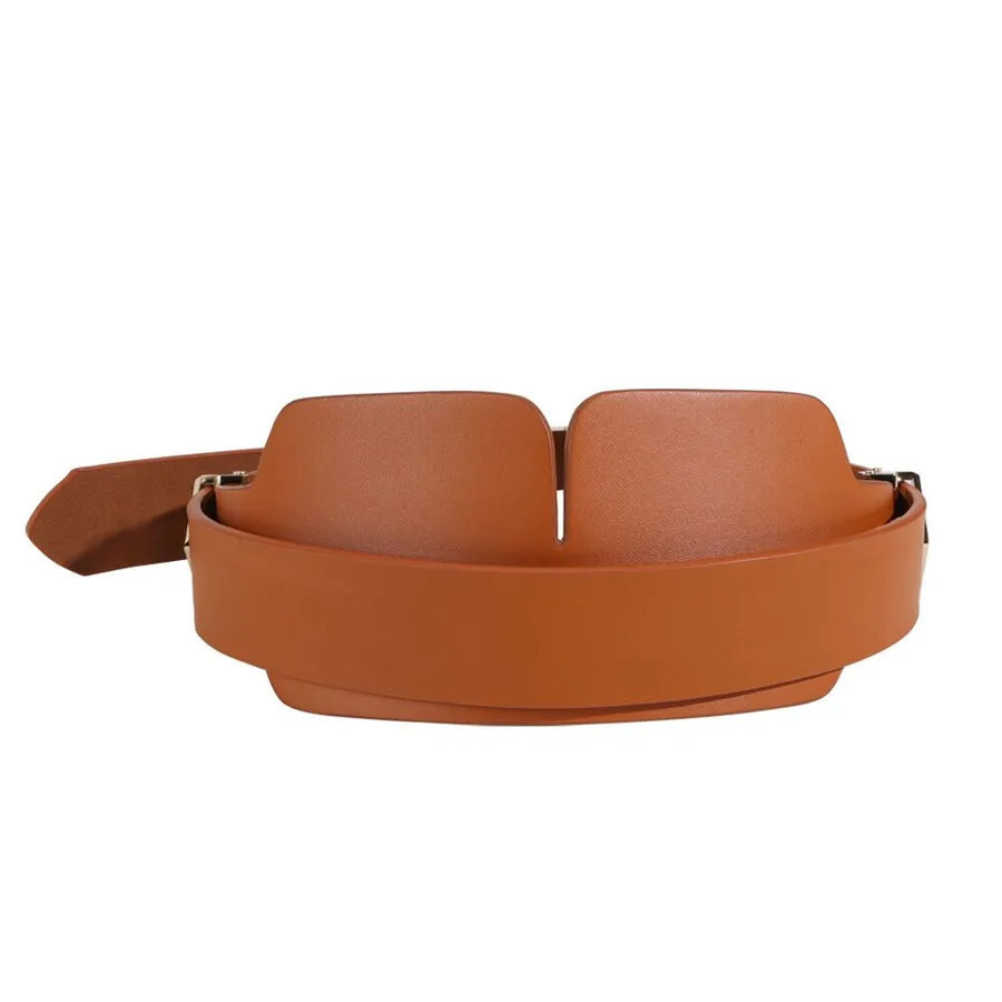 Маска на очі LOCKINK Blindfold Kit, коричнева, натуральна шкіра, регульований обсяг