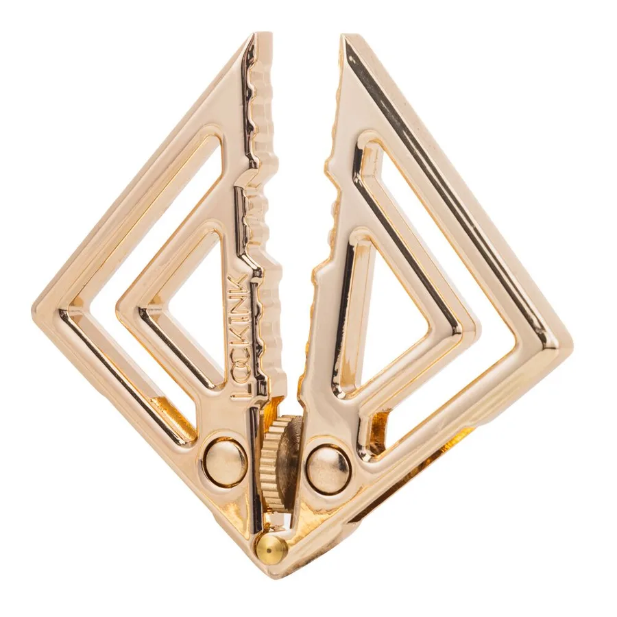 Зажимы для сосков с легкой подвеской LOCKINK Adjustable Nipple Clamps with Light Pendant, золотистые