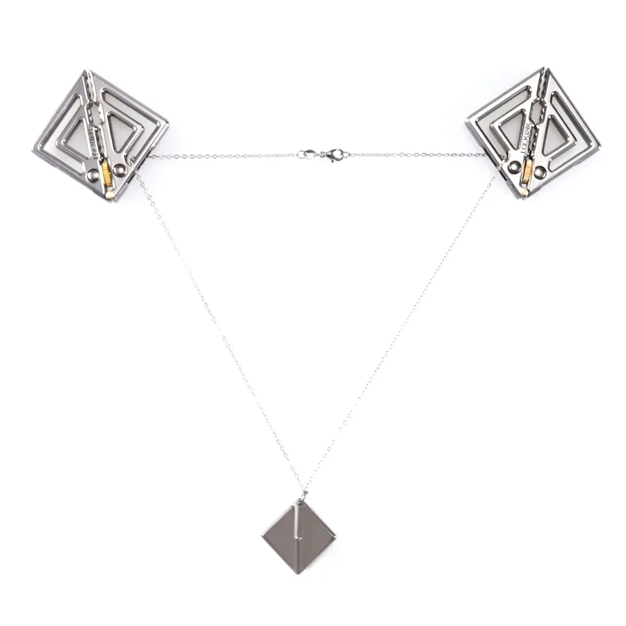 Затискачі для сосків з легкою підвіскою LOCKINK Adjustable Nipple Clamps with Light Pendant, сріблясті