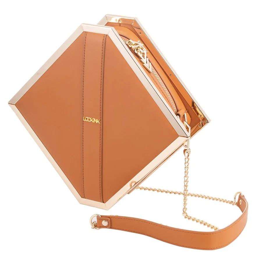 Сумка для секс-игрушек LOCKINK Mysterious Square Kink Bag, коричневая, набор для бондажа в комплекте