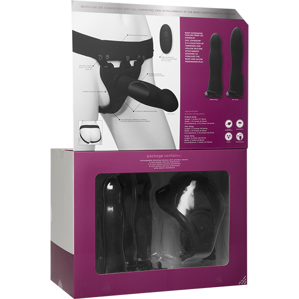Набір для страпона з вібрацією Doc Johnson Body Extensions - BE Naughty - Black