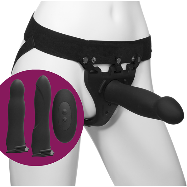 Набір для страпона з вібрацією Doc Johnson Body Extensions - BE Naughty - Black