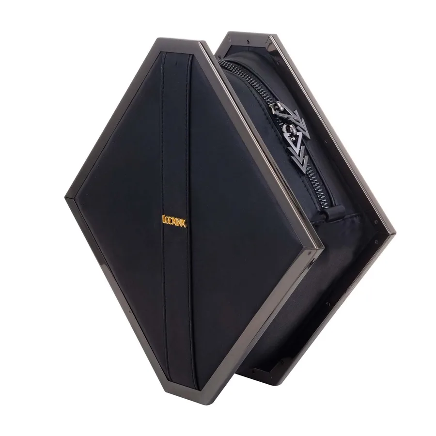 Сумка для секс-іграшок LOCKINK Mysterious Square Kink Bag, чорна, набір для бондажу в комплекті