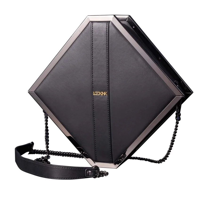 Сумка для секс-іграшок LOCKINK Mysterious Square Kink Bag, чорна, набір для бондажу в комплекті