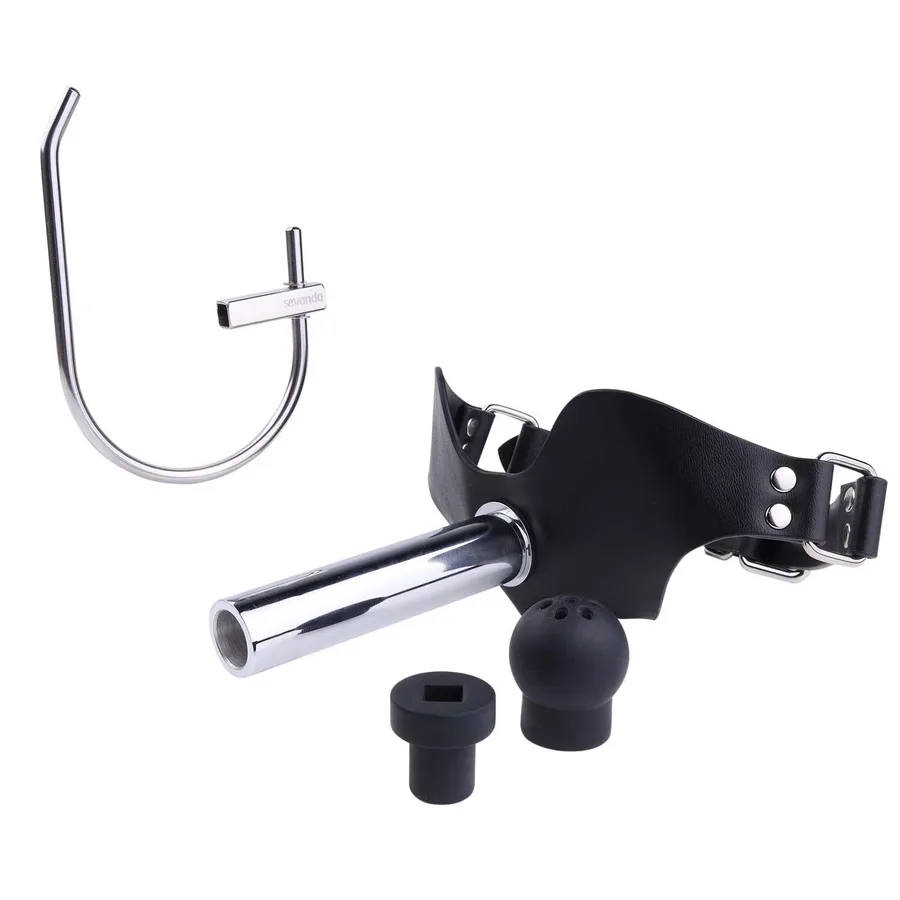 Набір для домінування LOCKINK SEVANDA Objectification Bathroom Set, маска та 4 насадки