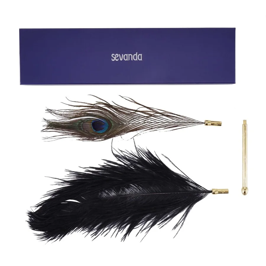 Лоскітка LOCKINK SEVANDA Natural Peacock Flirting Feather Tickler, пір’я павича та страуса