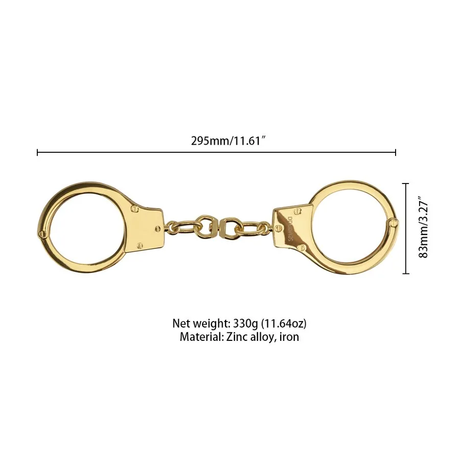 Наручники LOCKINK Pretty-sub Handcuffs, золотистые, металлические, можно открыть без ключа