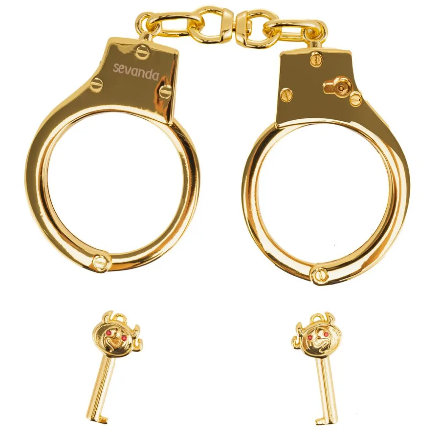 Наручники LOCKINK Pretty-sub Handcuffs, золотистые, металлические, можно открыть без ключа
