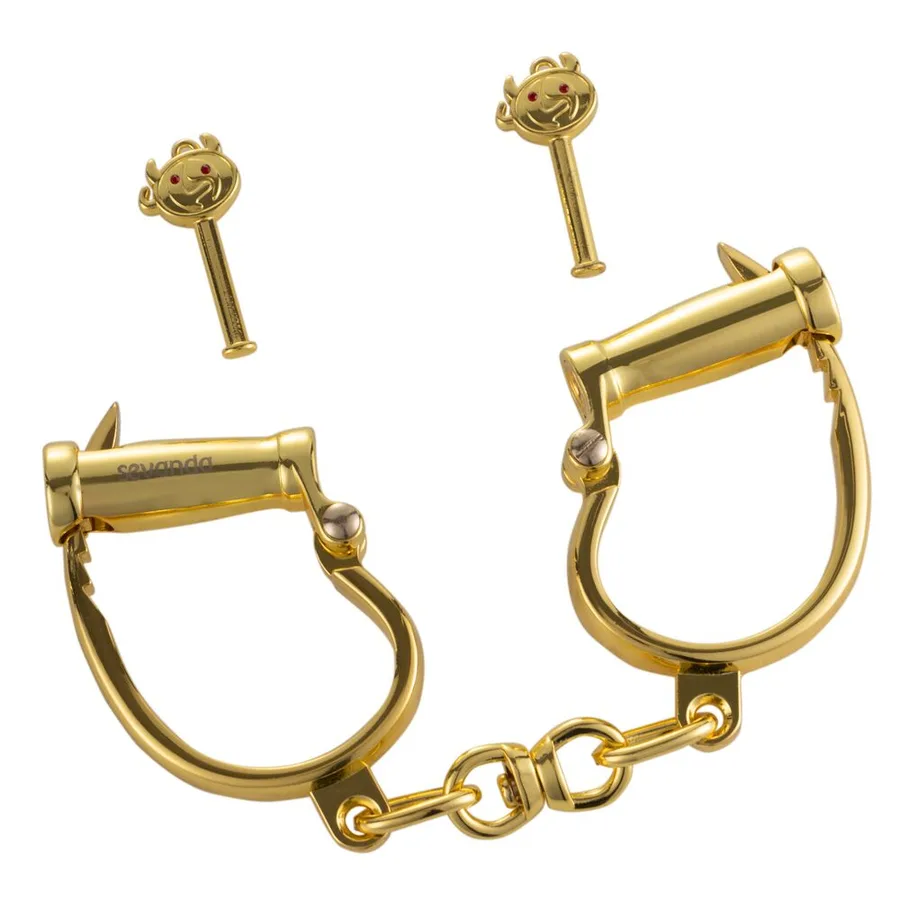 Наручники LOCKINK Love-slave Handcuffs, золотистые, металлические, в форме стремян