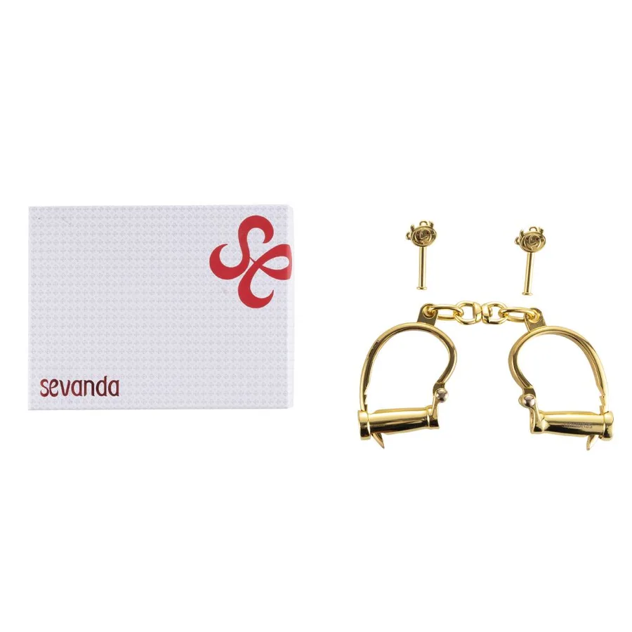 Наручники LOCKINK Love-slave Handcuffs, золотистые, металлические, в форме стремян