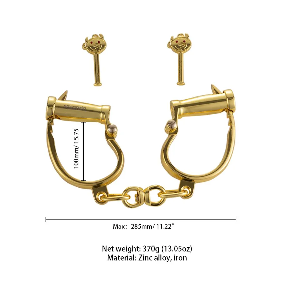 Наручники LOCKINK Love-slave Handcuffs, золотистые, металлические, в форме стремян