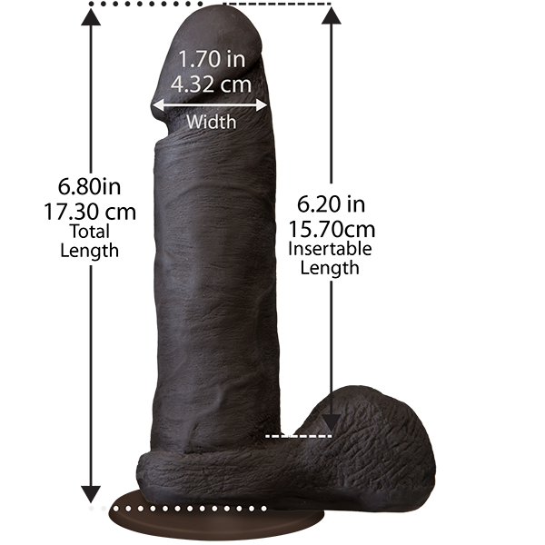 Фалоімітатор Doc Johnson The Realistic Cock 6 inch Black - ULTRASKYN, Vac-U-Lock, діаметр 4,3 см