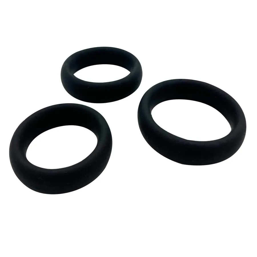 Набір ерекційних кілець Alive Sensual Pleasure Rings, 3 розміри, чорні, дуже еластичні