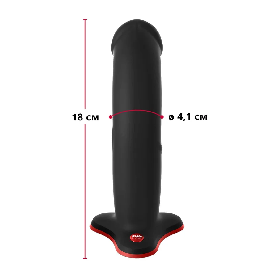 Фалоімітатор Fun Factory THE BOSS STUB, чорний, реалістична текстура, довжина 17,9 см, діаметр 4,1см