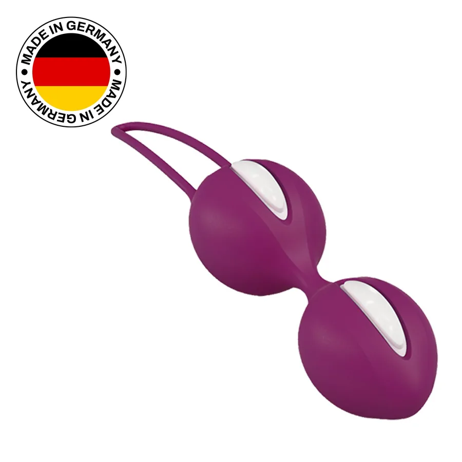 Вагинальные шарики Fun Factory SMARTBALLS DUO, бордово-белые, 2 шт, диаметр 3,2 и 3,6 см