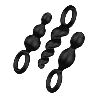 Набір анальних іграшок Satisfyer Plug black (set of 3) - Booty Call, макс. діаметр 3 см