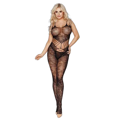 Ажурний бодістокінг з вирізами "Клео" Black One Size