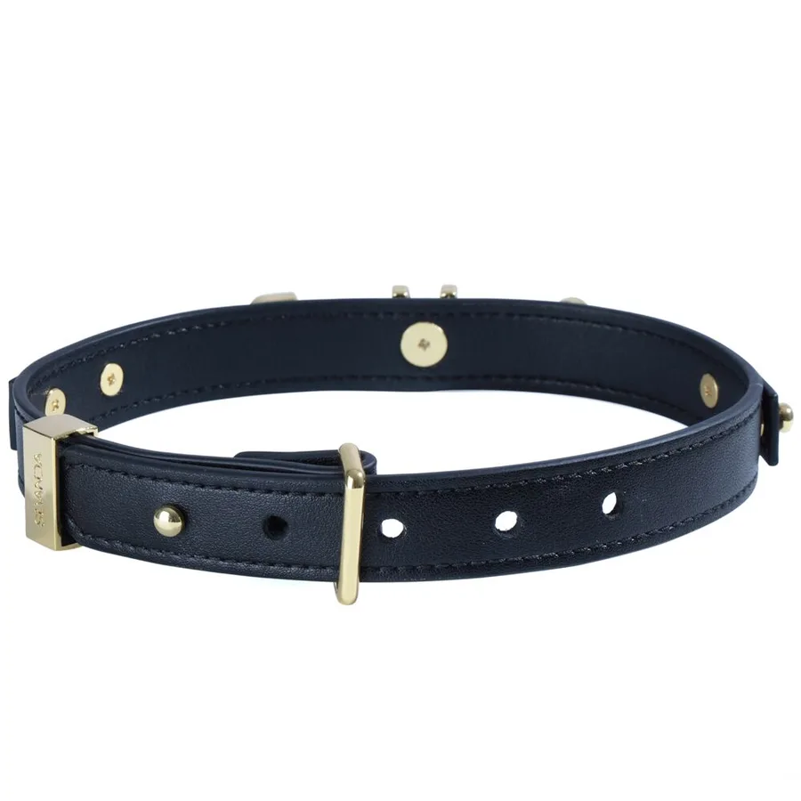 Ошейник LOCKINK Dark DIY Alphabet Collar, черный, искусственная кожа, буквы со стразами