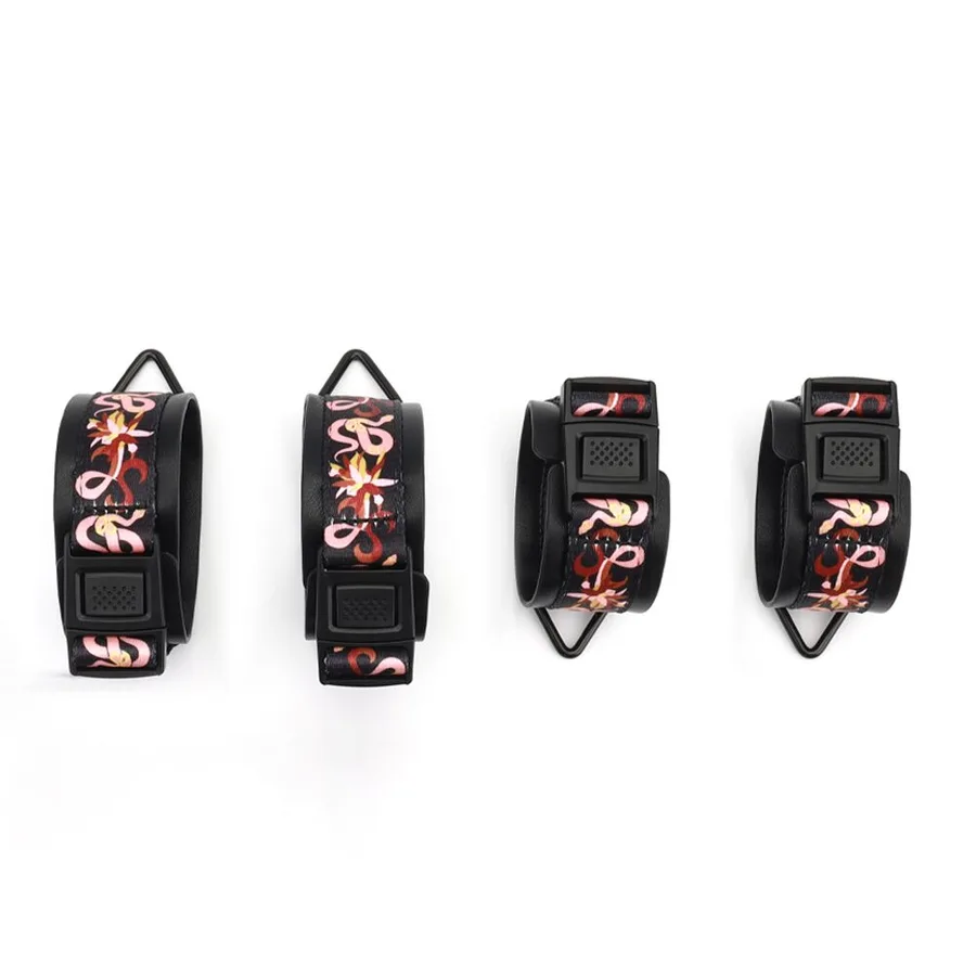 БДСМ-набір LOCKINK The Flowering Serpent Bondage Set, чорний, з малюнком у вигляді змій, 7 предметів