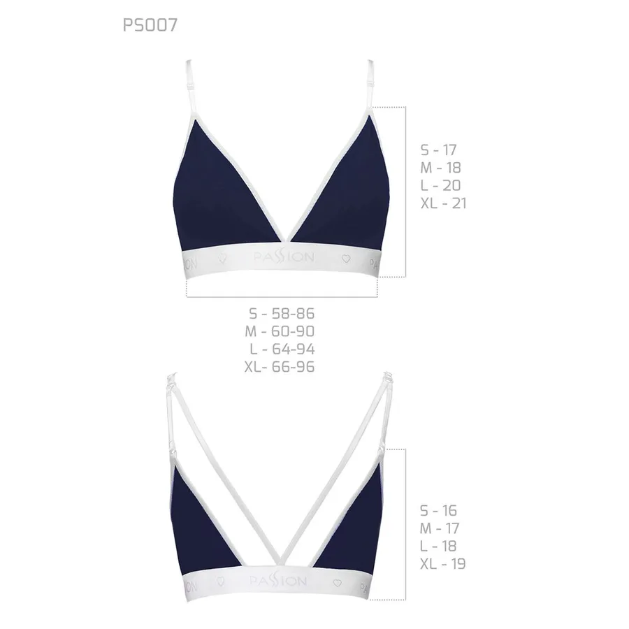 Спортивный топ с двойными бретелями Passion PS007 TOP L, navy blue