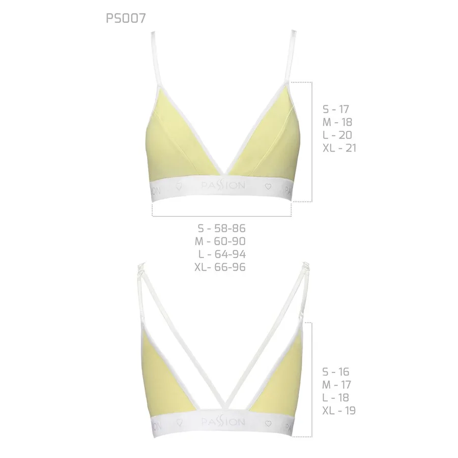 Спортивный топ с двойными бретелями Passion PS007 TOP L, yellow