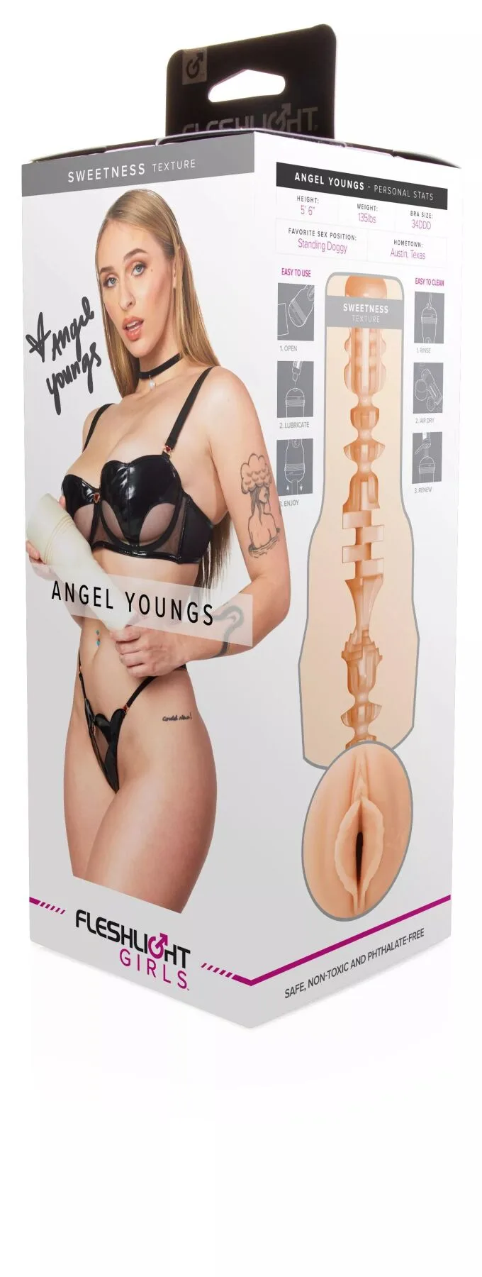 Мастурбатор Fleshlight Girls: Angel Youngs - Sweetness, со слепка вагины, очень нежный