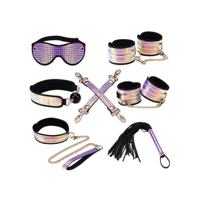 Набір Liebe Seele Pink G lossy 7pcs Bondage Kit, фіксатори, нашийник з повідцем, кляп, флогер, маска